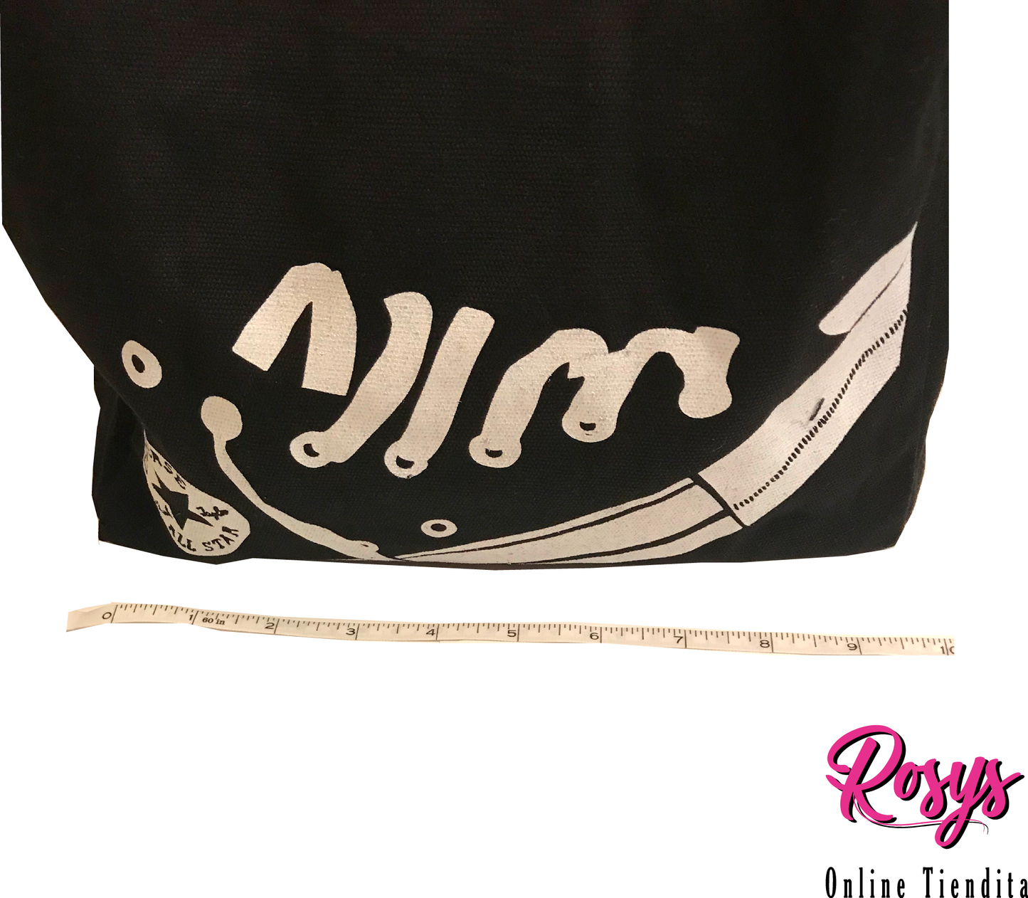 Converse Style Book Tote Bag | Small Black Tote