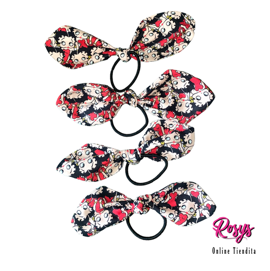 Betty Boop Hair Bow Ties | 4 Pack Hair Ties